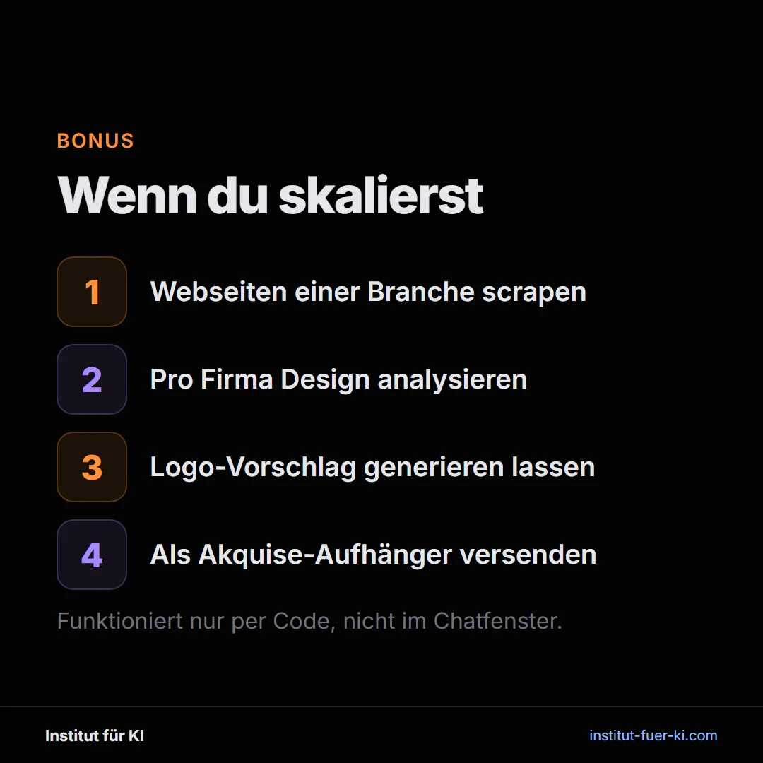 Logo Erstellung als Agentur skalieren: Webseiten scrapen, Designs analysieren und Logos automatisiert generieren